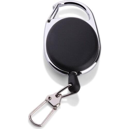 Retractable Pull Badge Reel Zinc Alloy ABS Plastic ID Lanyard Name Tag Card Badge Holder Reels Recoil Belt Key Ring Chain Clips