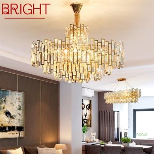 BRIGHT Chandelier Gold Luxury Pendant Lamp Postmodern LED Light Fixture for Home Living Dining Room