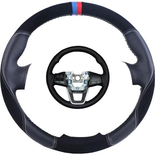 Suede Leather Car Steering Wheel Cover For Hyundai ix25 2014 2015 2016 Creta 2016 2017/Custom Steering Wrap braid