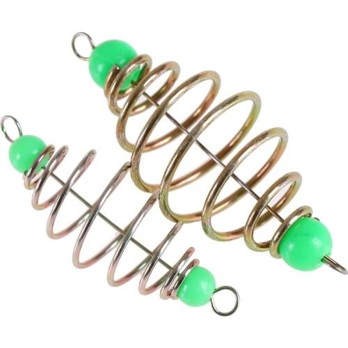 10pcs Spring Coil Inline Method Feeder Stainless Steel Bait Thrower Fishing Feeder