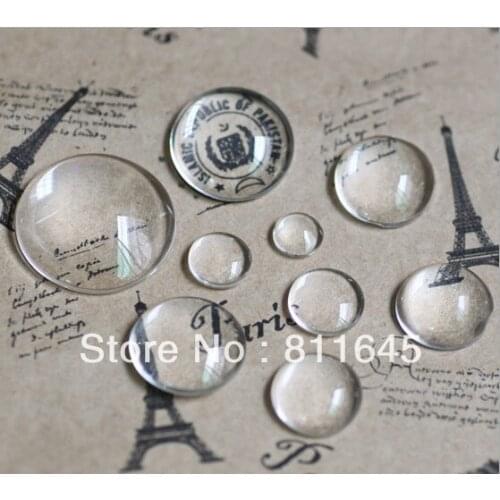 25MM/1 Inch Round Flat Back clear Crystal glass Cabochon,Top quality;clear cabochon title;sold as 100pcs per package