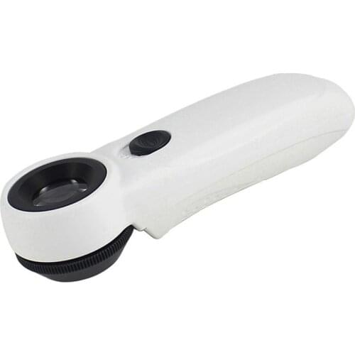 45 Times Handheld 2 Led High-End Identification Optical Glass Coated Lens Antique Diamond Jewelry Magnifying Glass