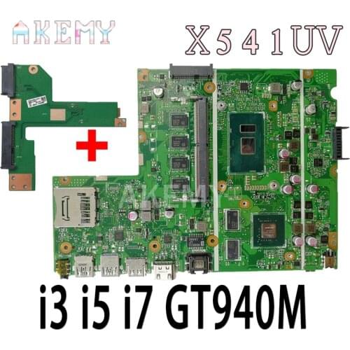 Akemy free HDD board For Asus X541UJ X541UV X541UVK X541UQ X541UQK X541U Laptop motherboard mainboard i3 i5 i7 GT940M