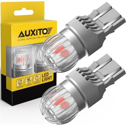 AUXITO 2Pcs T20 7443 W21/5W LED Bulb Red 3030SMD 7440 W21W LED Lamp for Car Brake Stop Tail Lights 12V