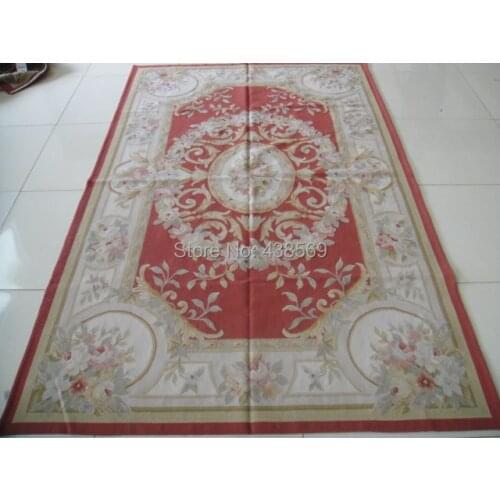 Free Shipping 5'X8' French Woolen Aubusson rug handmade 100% New Zealand wool rugs and carpets