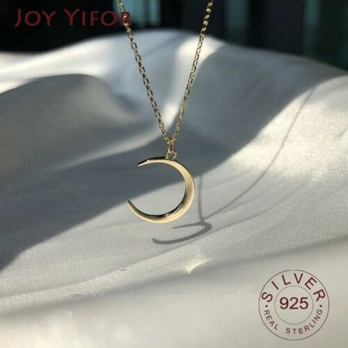 New Fashion Sweet Moon 925 sterling Silver Jewelry Temperament Crescent Clavicle Chain Pendant Necklaces