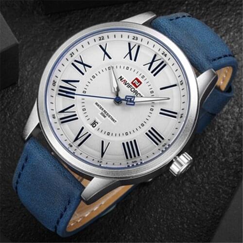 NAVIFORCE New Brand Luxury Men Watches Quartz Leatehr Waterproof Analog Men Watch Date Casual Clock Rome Time Relogio Masculino