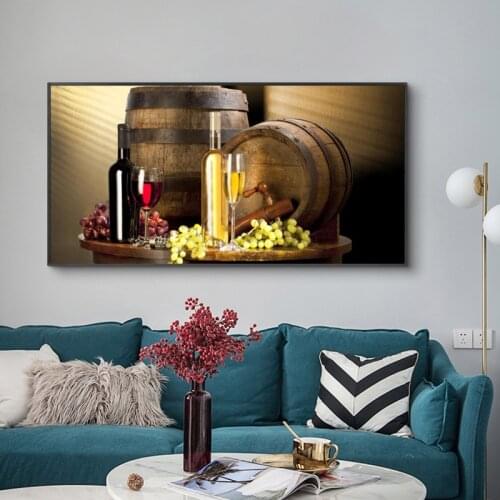 Grape Wine Decorative Painting Art Posters and Prints on Canvas Wall Art Still Life Picture for Living Room Home Decor