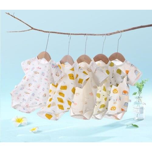 Unisex Baby Clothes New Summer Thin Cotton Baby Bodysuit Short Sleeve Newborn Baby Girl Boy Clothes Infant Cartoon Jumpsuits