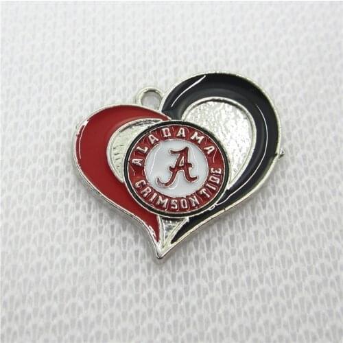 Enamel Alaba-ma city 12pcs heart A sport Dangle charm Hanging Charm DIY Necklace Jewelry Accessories Charms