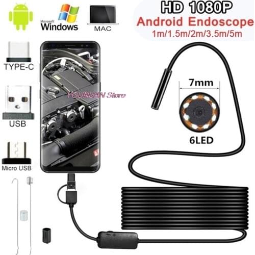 7Mm 6 Led Endoscoop Waterdichte Borescope Inspectie Camera Voor Andorid Telefoon Nieuwe