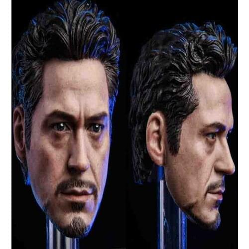 1/6 Scale male hero head sculpt Tony headplay MK5 2.0 normal damage version for DIY Figures NRtoys NR07