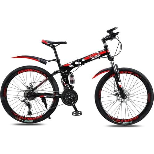 Folding Mountain Bike Bicycle Men and Women Adult Variable Speed Double Shock Absorption Adult Bicycle Off Road