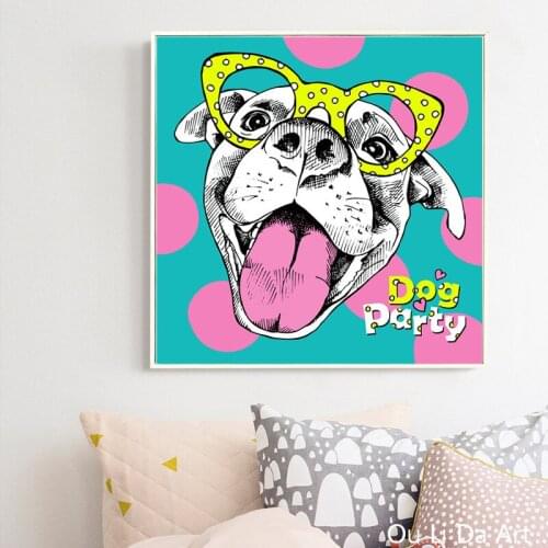 No frame cartoon cute animal dog cat monkey canvas printings oil painting printed on canvas home wall art decoration pictures