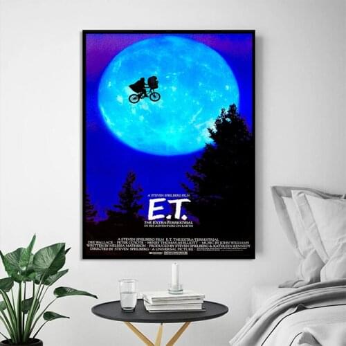 Classic Film E.T. Canvas Painting Poster and Print Wall Art Movie Pictures for Living Room Bedroom Home Decor corridor cuadros