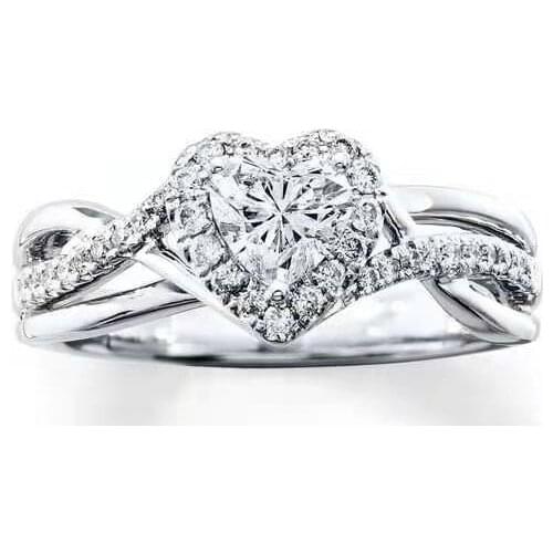 2021 Latest Ring Female Cross Love Small Full Diamond Zircon Ring Popular Female Hand Jewelry Factory Direct Sales