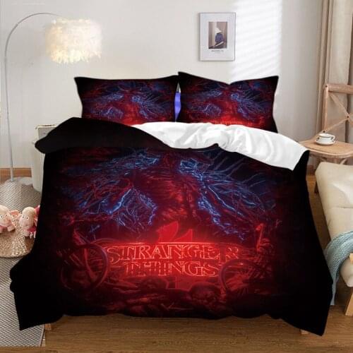 Hot Movie Stranger Things 3d Bedding Set Duvet Cover Set Pillowcases Twin Full Queen King Bed Linen Set Bedclothes Free Shipping
