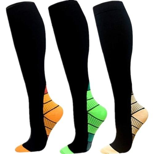 Compression Socks Men Women Nylon Yarn Outdoor Sports Long Socks Colorful Running Golf Socks Marathon Yoga Women Socks