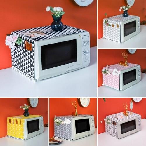 Kitchen Microwave Oven Cover Dustproof Microwave Oven Cover With Tassel Protector Covers Durable Home Kitchen Accessories
