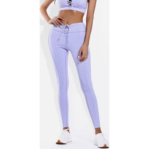 CretKoav Summer New Slim Leggings Women Sexy High Waist Bandage Fitness Workout Trousers Elastic Tight Sport Women Yoga Pant