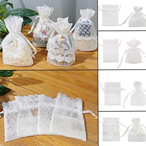 Hot Sales 10Pcs/Bag Drawstring Bags Multi-style Floral Print Widely Applied Jewelry Packaging Canvas Bag for Candy