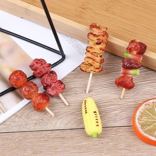 1pc Mini Simulation BBQ Miniature For Doll House Kitchen Decoration Crafts Toys For Children Pretend Play Food Toy