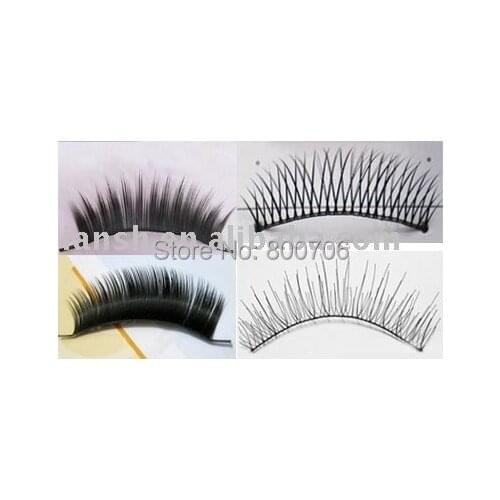 Fashion Natural Handmade Soft Long Black Thick Fake False Eyelashes, Mix 4 styles ,1000 Pairs Free Shipping