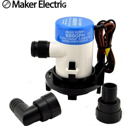 3/4" hose MKBP1-G600-02 600GPH marine self-priming 12 volt mini bilge pump