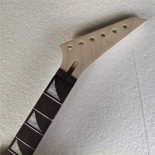 Unfinished DIY 24 Frets Maple Electric Guitar Neck Replacement Rosewood Fingerboard Locking Nut
