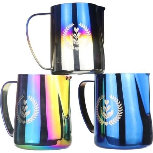 Stainless Steel Color Raspberry Cup 350/600ml Drawing Jar Milk Cup Fancy Milk Cup Coffee Utensil