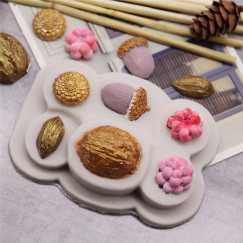 New nut silicone mold birthday cake decoration fondant mold diy chocolate baking tool