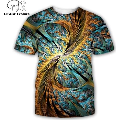 2019 New Fashion Psychedelic T-shirt Algorithmic Fractal Art Spoon Graphics 3D Print Men Women Summer Streetwear Casual T shirts