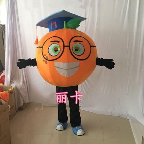 Latest High Quality Custom Fruit Doctor Orange Mascot Costumes Orange with Doctorial Hat Mascot Holiday Party Advertising Events
