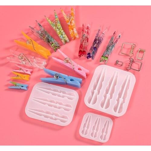 New Arrival DIY Clips Clamps Silicone Mould Crafts Jewelry Making Crystal Epoxy Resin Mold