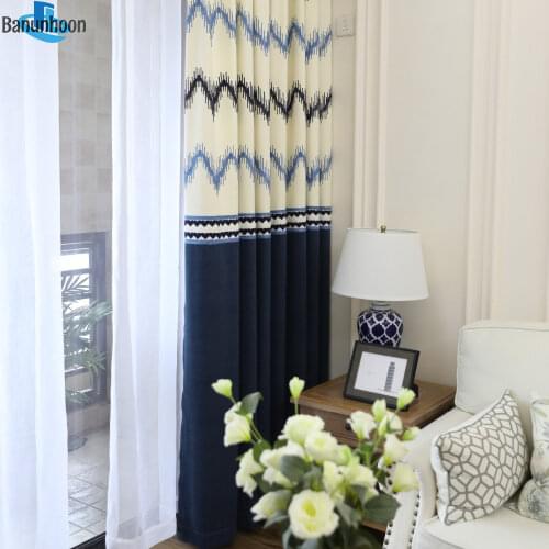New Embroidery Striped Curtains For Living Room Window Screen Finished Curtain For Bedroom Kids Decoration
