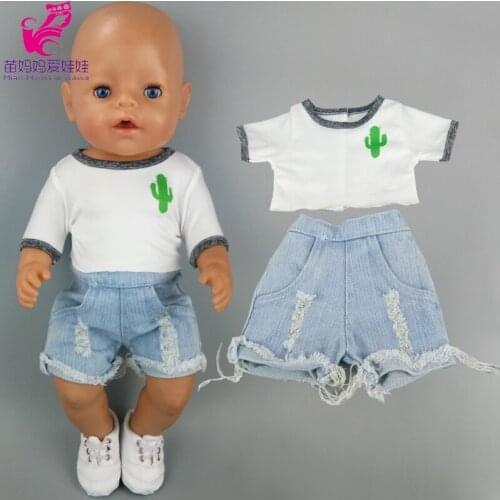 Baby doll clothes 43cm shirt demin pants 18 inch american doll clothes coat