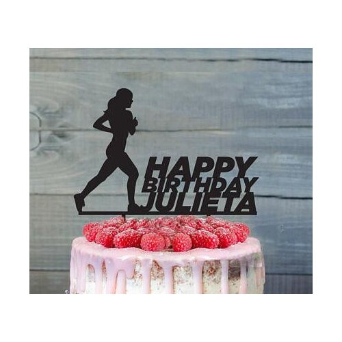 Personalized your name runner birthday Acrylic cake toppers wedding christening baby shower baptism party decorations