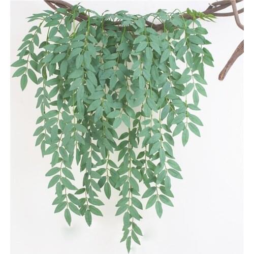 5Pcs 80cm Artificial Green Plant Hanging Silk Willow Vine Home Wall Decoration Rattan Art Wedding DIY Decoration Photo Props