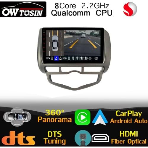 Qualcomm CPU Android Car Multimedia Player For Honda Fit Jazz City GD 2001-2009 Auto AC 360 Camera HDMI DTS Radio GPS WiFi Auto