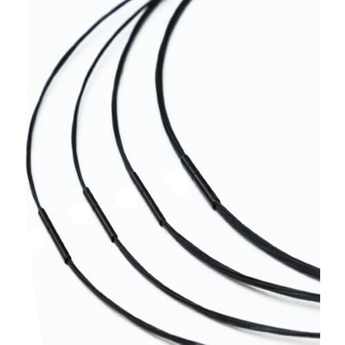 40cm 45cm 50cm Black Color Line Metel Thread Stainless Steel Necklace Wire Cord for DIY Craft Jewelry Accessoires 2mm 4mm 6mm