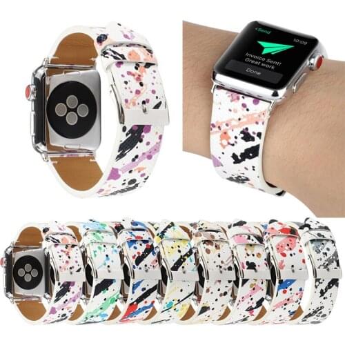 Funny Painted Strap Belt For Apple Watch Band 44mm 40mm 42mm 38mm Watch Band For IWatch Series 5 4 3 2 1 Bracelet Wristband 44mm