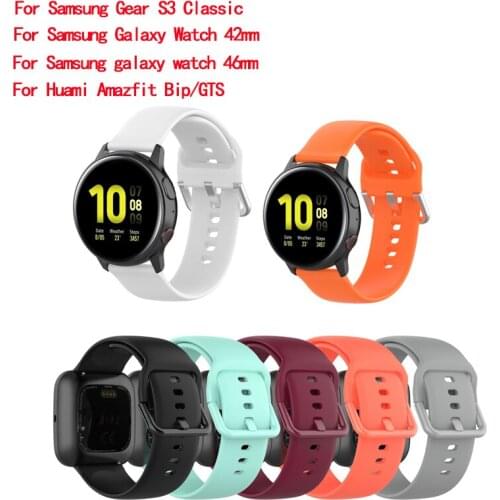For Samsung Galaxy Watch 42m 46mm Watch 3 41mm 45mm Band Active 2 Gear S2 S3 Huawei Watch gt 2 Bracelet20mm 22mm Silicone Strap