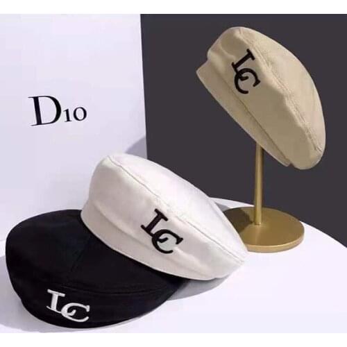 Hat Female Tide Autumn and Winter Casual Letter Embroidery Painter Cap Korean Version of Outdoor Warmth By Age Beret