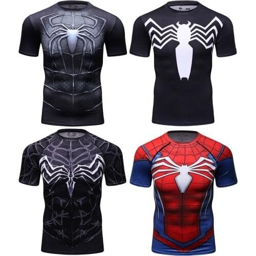 Sport Compression Shirt Men Short Sleeve Running Shirt Bodybuilding Workout Sweatshirt Fitness Gym Quick Dry Fit Cosplay T-shirt