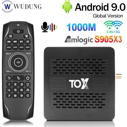 2020 High Quality New TOX1 Amlogic S905X3 Android 9.0 TV Box 4GB 32GB Set top box 2.4G 5G WiFi Bluetooth 1000M 4K TV BOX