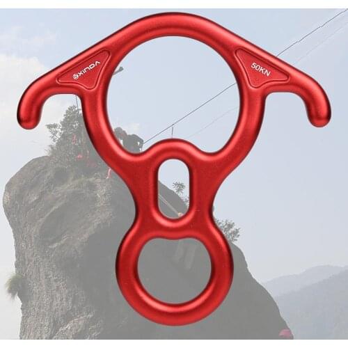 Outdoor aluminum magnesium alloy Rock Climbing 8 word ring 50KN Ox Horn Hoop Abseiling Device downhill Slow Down Descender