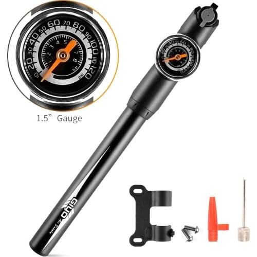 Bike Mini Pump 120PSI Telescopic Hose Bicycle High Pressure Pump With Gauge Ball Needle Tire Tube Inflator Motorcycle Air Pumps