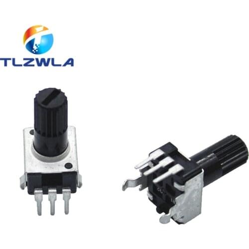 10Pcs Rv09 Vertical 12.5mm Shaft 1k 2k 5k 10k 20k 50k 100k 0932 Adjustable Resistor 9 Type 3pin Seal Potentiometer