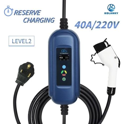 J1772 40A EV Charger Type 1 Level 2 EVSE 5m Adjustable Control BOX for Electric Car Charge with Nema Plug