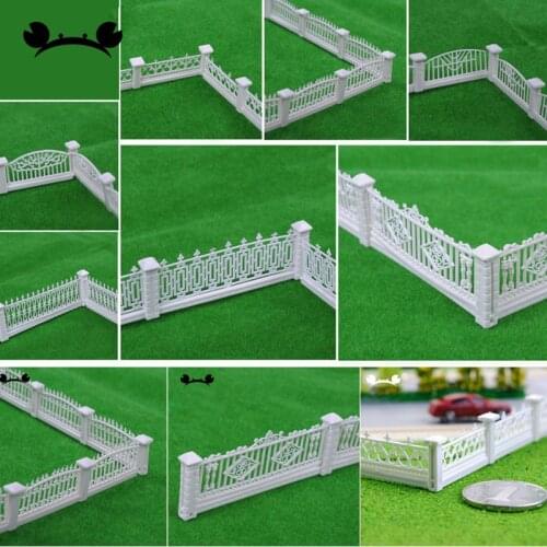 1 Meter Model Railway White Building Fence Wall 1:87 HO Scale Model Trains Diorama Accessory 1:100 1:200 scale